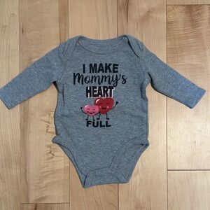 Gray Long Sleeve Baby Onesie